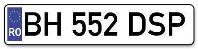 Placuta inmatriculare numar auto  BH-552-DSP, BH 552 DSP, BH552DSP