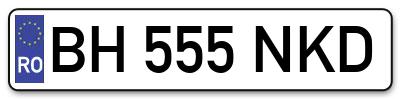 Placuta inmatriculare numar auto  BH-555-NKD, BH 555 NKD, BH555NKD