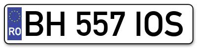 Placuta inmatriculare numar auto  BH-557-IOS, BH 557 IOS, BH557IOS