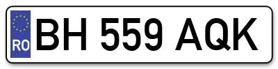 Placuta inmatriculare numar auto  BH-559-AQK, BH 559 AQK, BH559AQK