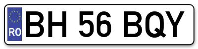 Placuta inmatriculare numar auto  BH-56-BQY, BH 56 BQY, BH56BQY