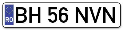 Placuta inmatriculare numar auto  BH-56-NVN, BH 56 NVN, BH56NVN