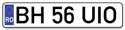 Placuta inmatriculare numar auto  BH-56-UIO, BH 56 UIO, BH56UIO