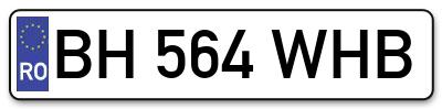 Placuta inmatriculare numar auto  BH-564-WHB, BH 564 WHB, BH564WHB