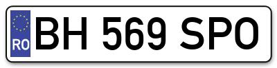 Placuta inmatriculare numar auto  BH-569-SPO, BH 569 SPO, BH569SPO