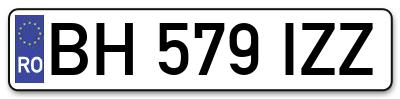 Placuta inmatriculare numar auto  BH-579-IZZ, BH 579 IZZ, BH579IZZ