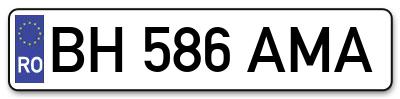 Placuta inmatriculare numar auto  BH-586-AMA, BH 586 AMA, BH586AMA
