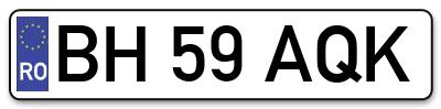 Placuta inmatriculare numar auto  BH-59-AQK, BH 59 AQK, BH59AQK