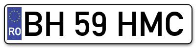 Placuta inmatriculare numar auto  BH-59-HMC, BH 59 HMC, BH59HMC