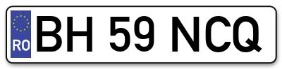 Placuta inmatriculare numar auto  BH-59-NCQ, BH 59 NCQ, BH59NCQ