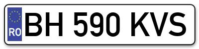 Placuta inmatriculare numar auto  BH-590-KVS, BH 590 KVS, BH590KVS