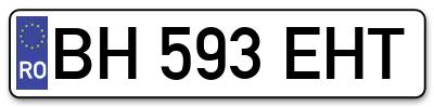 Placuta inmatriculare numar auto  BH-593-EHT, BH 593 EHT, BH593EHT