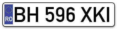 Placuta inmatriculare numar auto  BH-596-XKI, BH 596 XKI, BH596XKI