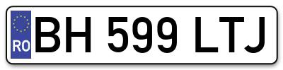 Placuta inmatriculare numar auto  BH-599-LTJ, BH 599 LTJ, BH599LTJ
