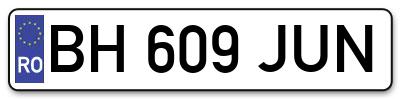 Placuta inmatriculare numar auto  BH-609-JUN, BH 609 JUN, BH609JUN