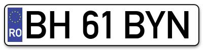 Placuta inmatriculare numar auto  BH-61-BYN, BH 61 BYN, BH61BYN