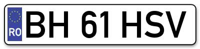 Placuta inmatriculare numar auto  BH-61-HSV, BH 61 HSV, BH61HSV