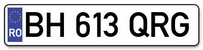 Placuta inmatriculare numar auto  BH-613-QRG, BH 613 QRG, BH613QRG