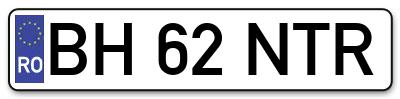 Placuta inmatriculare numar auto  BH-62-NTR, BH 62 NTR, BH62NTR