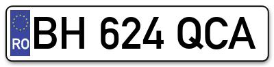 Placuta inmatriculare numar auto  BH-624-QCA, BH 624 QCA, BH624QCA