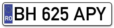 Placuta inmatriculare numar auto  BH-625-APY, BH 625 APY, BH625APY