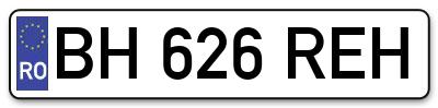 Placuta inmatriculare numar auto  BH-626-REH, BH 626 REH, BH626REH