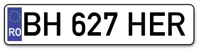 Placuta inmatriculare numar auto  BH-627-HER, BH 627 HER, BH627HER