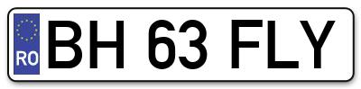 Placuta inmatriculare numar auto  BH-63-FLY, BH 63 FLY, BH63FLY