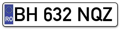 Placuta inmatriculare numar auto  BH-632-NQZ, BH 632 NQZ, BH632NQZ