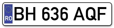 Placuta inmatriculare numar auto  BH-636-AQF, BH 636 AQF, BH636AQF