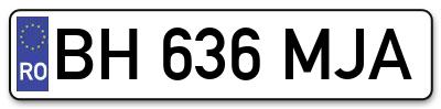 Placuta inmatriculare numar auto  BH-636-MJA, BH 636 MJA, BH636MJA