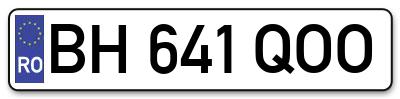 Placuta inmatriculare numar auto  BH-641-QOO, BH 641 QOO, BH641QOO