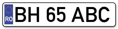 Placuta inmatriculare numar auto  BH-65-ABC, BH 65 ABC, BH65ABC