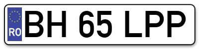 Placuta inmatriculare numar auto  BH-65-LPP, BH 65 LPP, BH65LPP