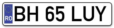 Placuta inmatriculare numar auto  BH-65-LUY, BH 65 LUY, BH65LUY