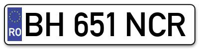Placuta inmatriculare numar auto  BH-651-NCR, BH 651 NCR, BH651NCR