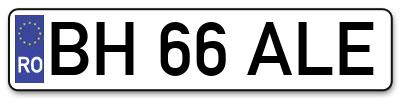 Placuta inmatriculare numar auto  BH-66-ALE, BH 66 ALE, BH66ALE