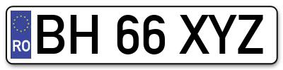 Placuta inmatriculare numar auto  BH-66-XYZ, BH 66 XYZ, BH66XYZ