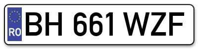 Placuta inmatriculare numar auto  BH-661-WZF, BH 661 WZF, BH661WZF