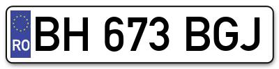 Placuta inmatriculare numar auto  BH-673-BGJ, BH 673 BGJ, BH673BGJ