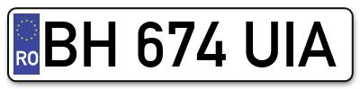 Placuta inmatriculare numar auto  BH-674-UIA, BH 674 UIA, BH674UIA