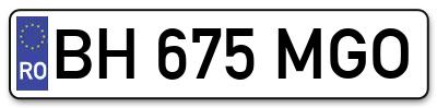 Placuta inmatriculare numar auto  BH-675-MGO, BH 675 MGO, BH675MGO