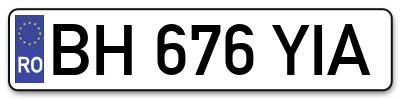Placuta inmatriculare numar auto  BH-676-YIA, BH 676 YIA, BH676YIA