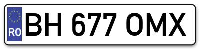 Placuta inmatriculare numar auto  BH-677-OMX, BH 677 OMX, BH677OMX