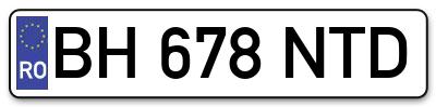 Placuta inmatriculare numar auto  BH-678-NTD, BH 678 NTD, BH678NTD