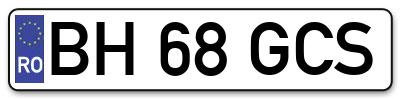 Placuta inmatriculare numar auto  BH-68-GCS, BH 68 GCS, BH68GCS