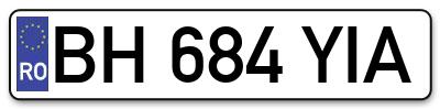 Placuta inmatriculare numar auto  BH-684-YIA, BH 684 YIA, BH684YIA