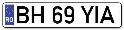 Placuta inmatriculare numar auto  BH-69-YIA, BH 69 YIA, BH69YIA