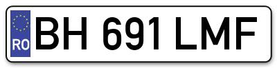 Placuta inmatriculare numar auto  BH-691-LMF, BH 691 LMF, BH691LMF