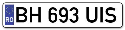 Placuta inmatriculare numar auto  BH-693-UIS, BH 693 UIS, BH693UIS